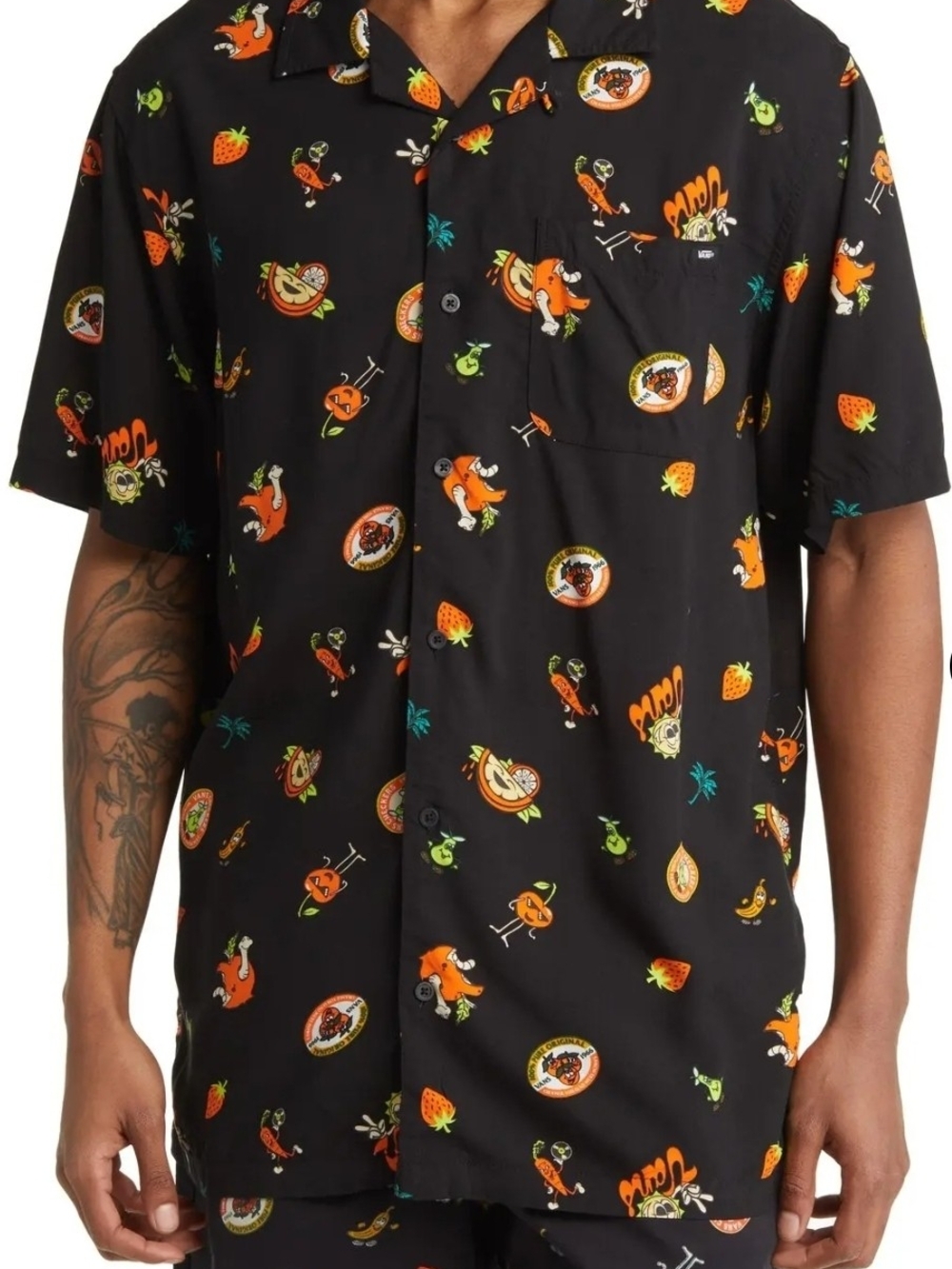 Vans Fruit Sticker Short-Sleeve Button Up Camp Shirt